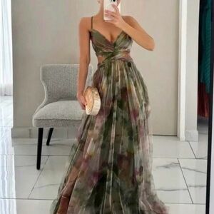 SHEIN Backless Multicolor Maxi Dress